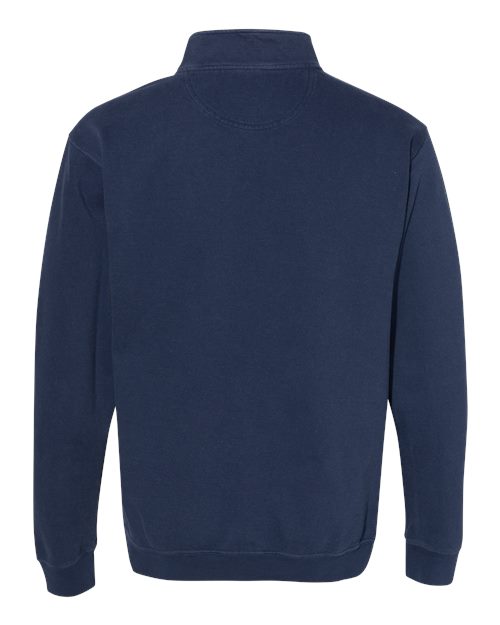 Comfort Colors 1580 Unisex Garment-Dyed Quarter-Zip Sweatshirt - True Navy - back