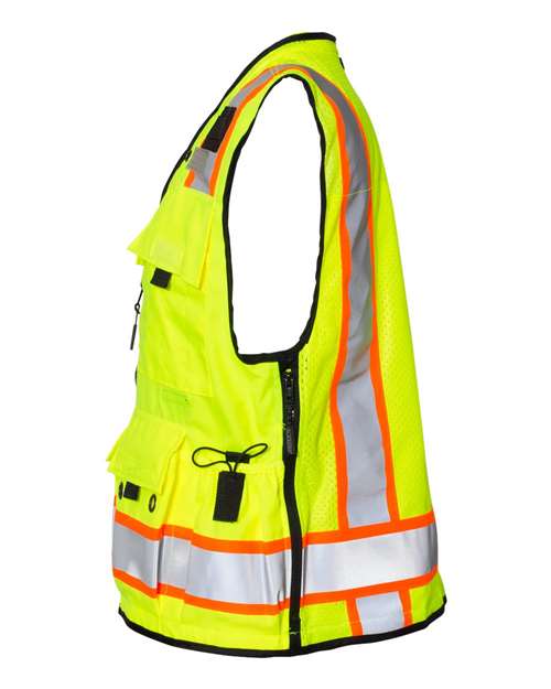 Kishigo S5000-5001 Unisex Professional Surveyors Vest - Lime - side