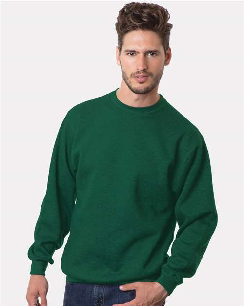Bayside 1102 Unisex USA-Made Crewneck Sweatshirt - Hunter Green - model front