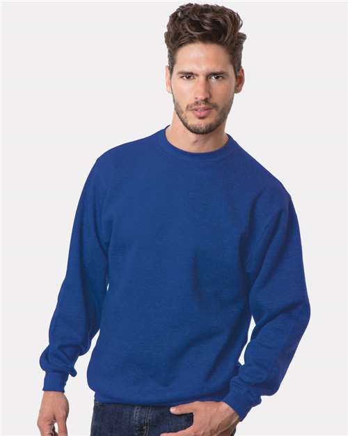 Bayside 1102 Unisex USA-Made Crewneck Sweatshirt - Royal Blue - model front