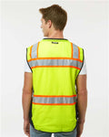 Kishigo S5002-5003 Unisex Premium Black Series Surveyors Vest - Lime - model back