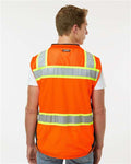 Kishigo S5002-5003 Unisex Premium Black Series Surveyors Vest - Orange - model back