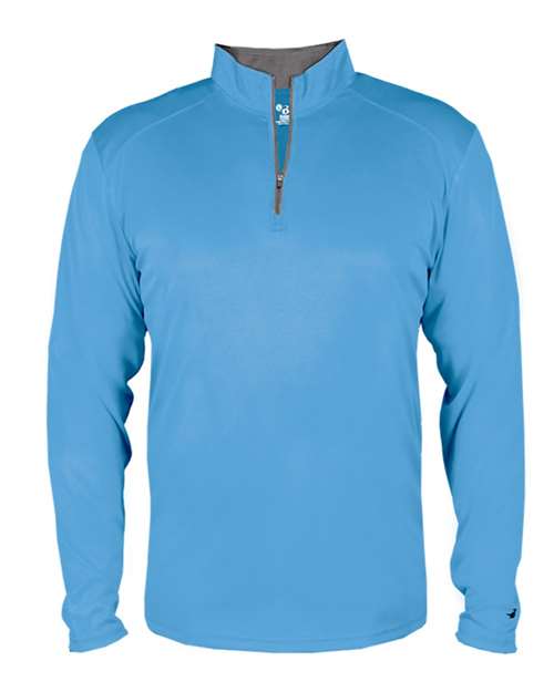 Badger 4102 Men's B-Core Quarter-Zip Pullover - Columbia Blue/ Graphite - front