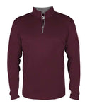 Badger 4102 Men's B-Core Quarter-Zip Pullover - Maroon/ Graphite - front