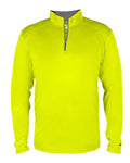 Badger 4102 Men's B-Core Quarter-Zip Pullover - Safety Yellow Green/ Graphite - front