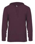 Badger 4105 Unisex B-Core Hooded Long Sleeve T-Shirt - Maroon - front