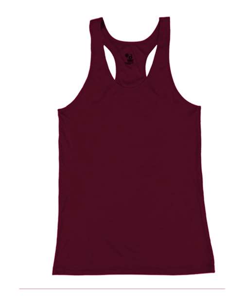 Badger 4166 Women’s B-Core Racerback Tank Top - Maroon - front