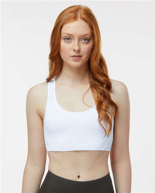 Badger 4636 Women's B-Sport Bra Top - White - model front