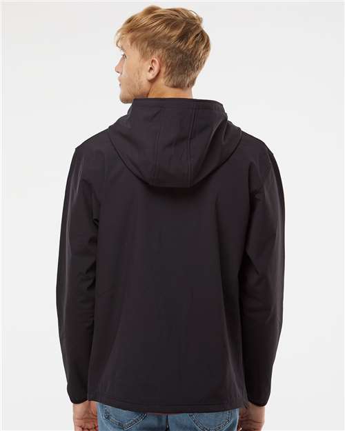 Independent Trading Co. EXP35SSZ Men's Poly-Tech Soft Shell Jacket - Black - model back