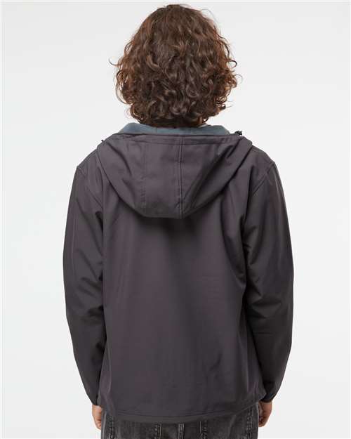 Independent Trading Co. EXP35SSZ Men's Poly-Tech Soft Shell Jacket - Graphite - model back