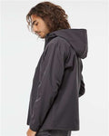 Independent Trading Co. EXP35SSZ Men's Poly-Tech Soft Shell Jacket - Graphite - model side