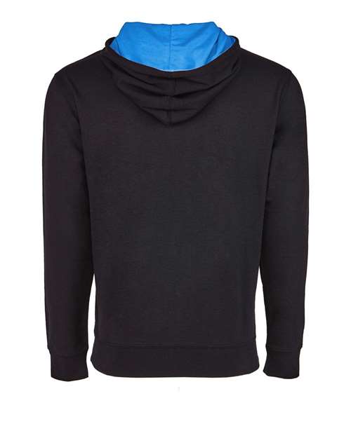Next Level 9301 Unisex Laguna Hoodie Sweatshirt - Black/ Turquoise - back