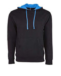 Next Level 9301 Unisex Laguna Hoodie Sweatshirt - Black/ Turquoise - front