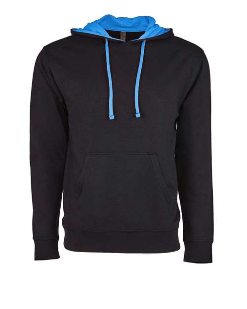 Next Level 9301 Unisex Laguna Hoodie Sweatshirt - Black/ Turquoise - front