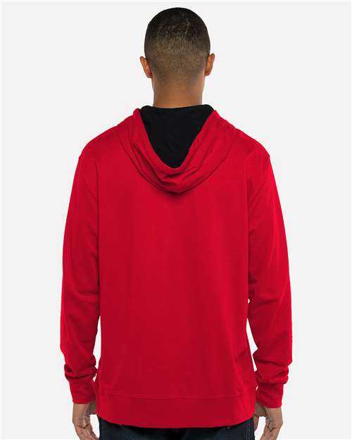 Next Level 9301 Unisex Laguna Hoodie Sweatshirt - Red/ Black - model back