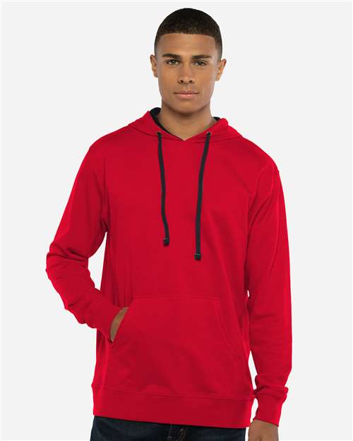 Next Level 9301 Unisex Laguna Hoodie Sweatshirt - Red/ Black - model front