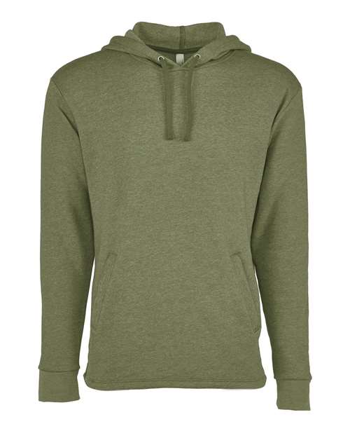 Next Level 9300 Unisex Malibu Welt Pocket Hoodie Sweatshirt - Heather Military Green - front