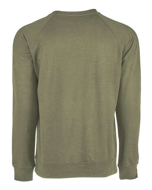 Next Level 9000 Unisex Laguna Raglan Crewneck Sweatshirt - Military Green - back