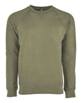 Next Level 9000 Unisex Laguna Raglan Crewneck Sweatshirt - Military Green - front