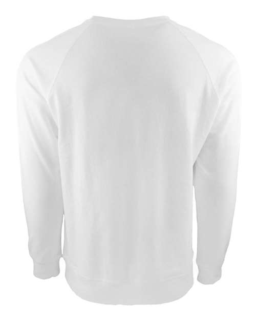 Next Level 9000 Unisex Laguna Raglan Crewneck Sweatshirt - White - back