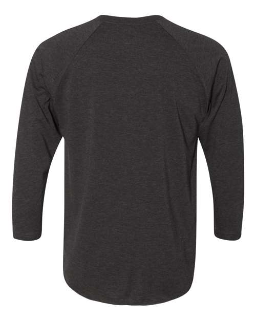 Next Level 6051 Unisex Triblend Three-Quarter Raglan T-Shirt - Vintage Black Sleeves/ Vintage Black Body - back