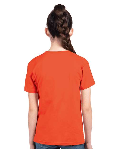 Next Level 3310 Youth Cotton T-Shirt - Classic Orange - model back