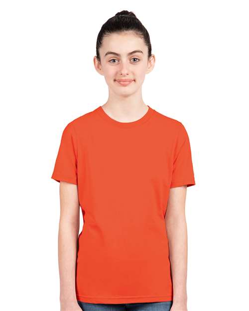Next Level 3310 Youth Cotton T-Shirt - Classic Orange - model front
