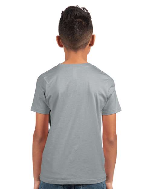 Next Level 3310 Youth Cotton T-Shirt - Light Grey - model back