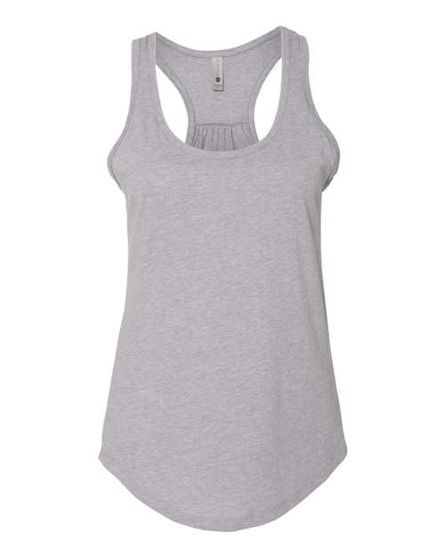 Next Level 6338 Women's Gathered Racerback Tank - Heather Grey - front