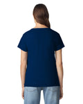 Gildan 5V00L Women's Heavy Cotton V-Neck T-Shirt - Navy - model back
