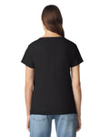 Gildan 5V00L Women's Heavy Cotton V-Neck T-Shirt - Black - model back