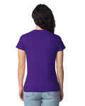 Gildan 5V00L Women's Heavy Cotton V-Neck T-Shirt - Purple - model back