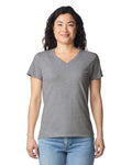 Gildan 5V00L Women's Heavy Cotton V-Neck T-Shirt - Sport Grey - model front
