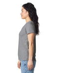 Gildan 5V00L Women's Heavy Cotton V-Neck T-Shirt - Sport Grey - model side
