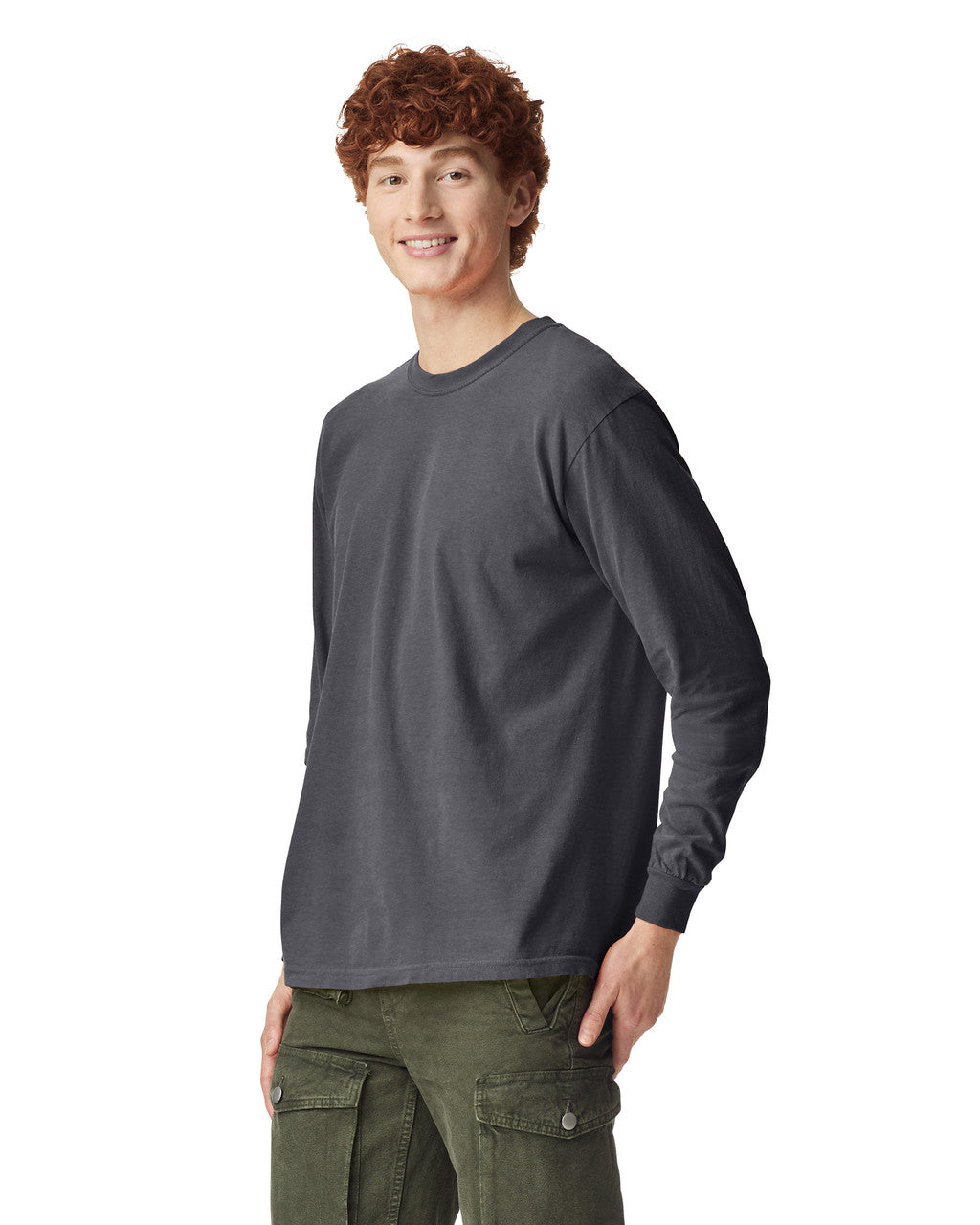 Comfort Colors 6014 Long Sleeve - Graphite - model side
