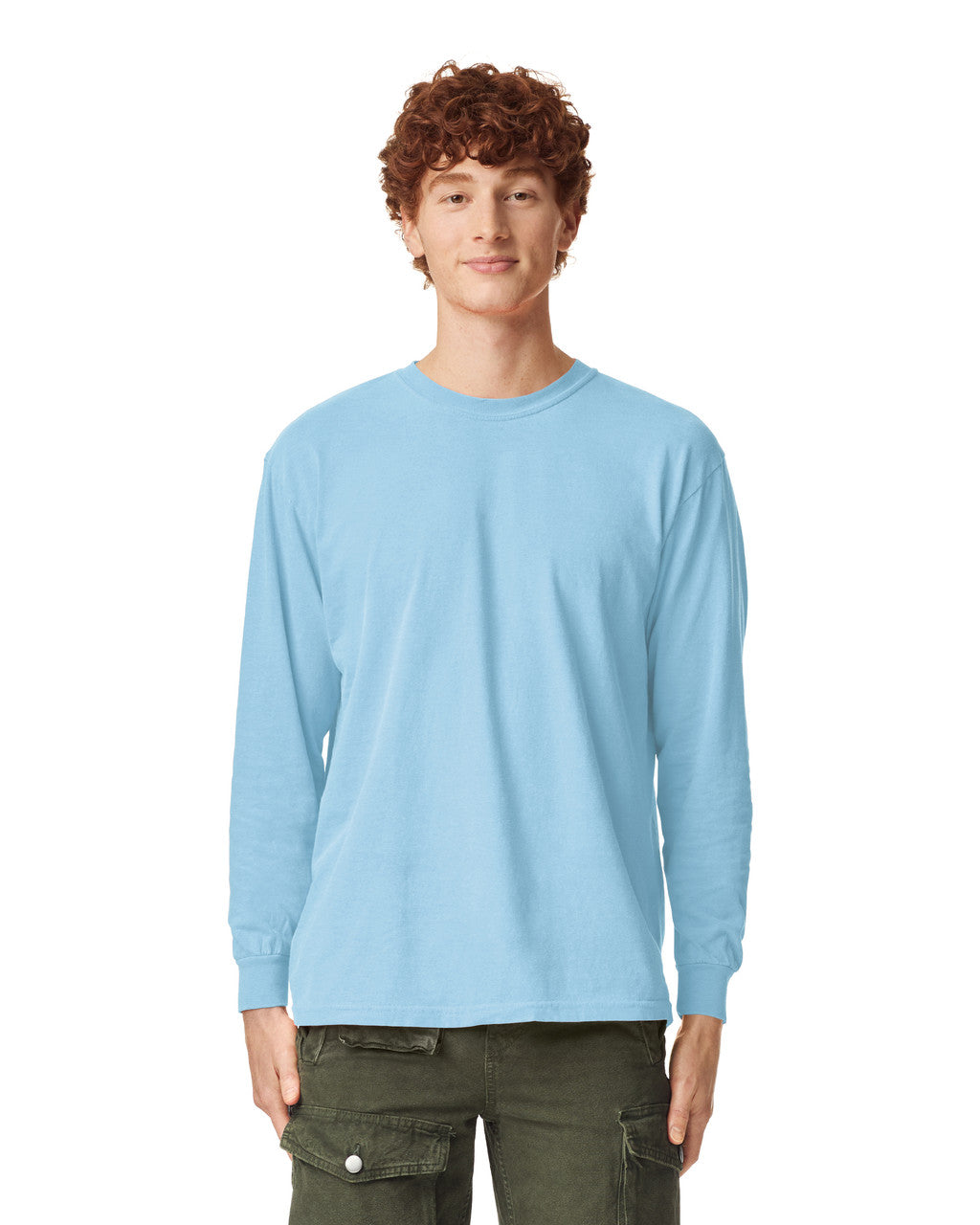 Comfort Colors 6014 Long Sleeve - Chambray - model front