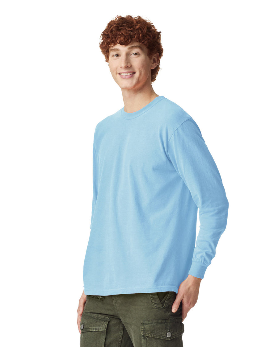 Comfort Colors 6014 Long Sleeve - Chambray - model side