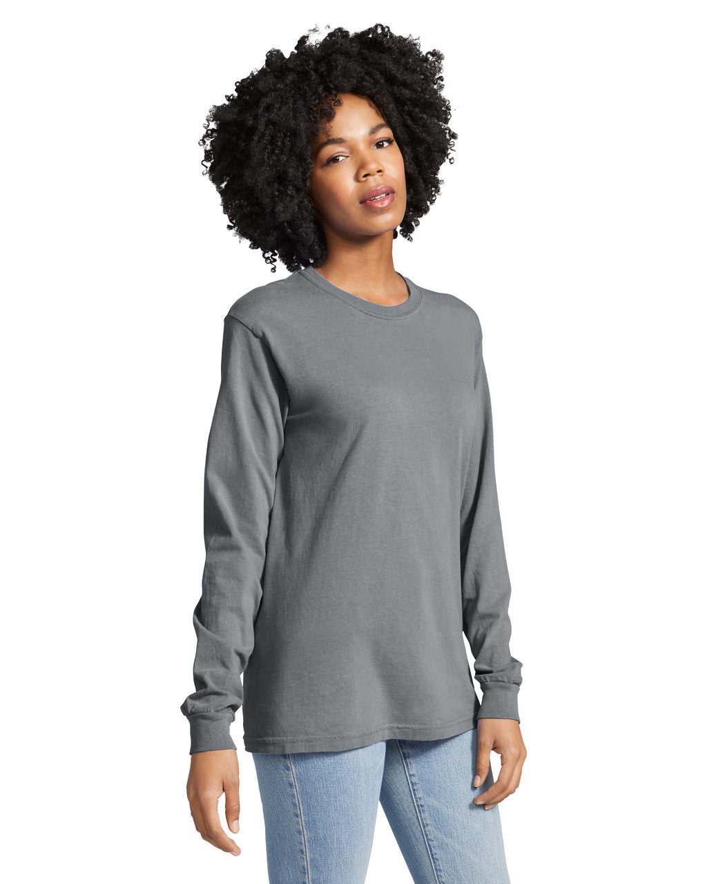 Comfort Colors 6014 Long Sleeve - Granite - model side