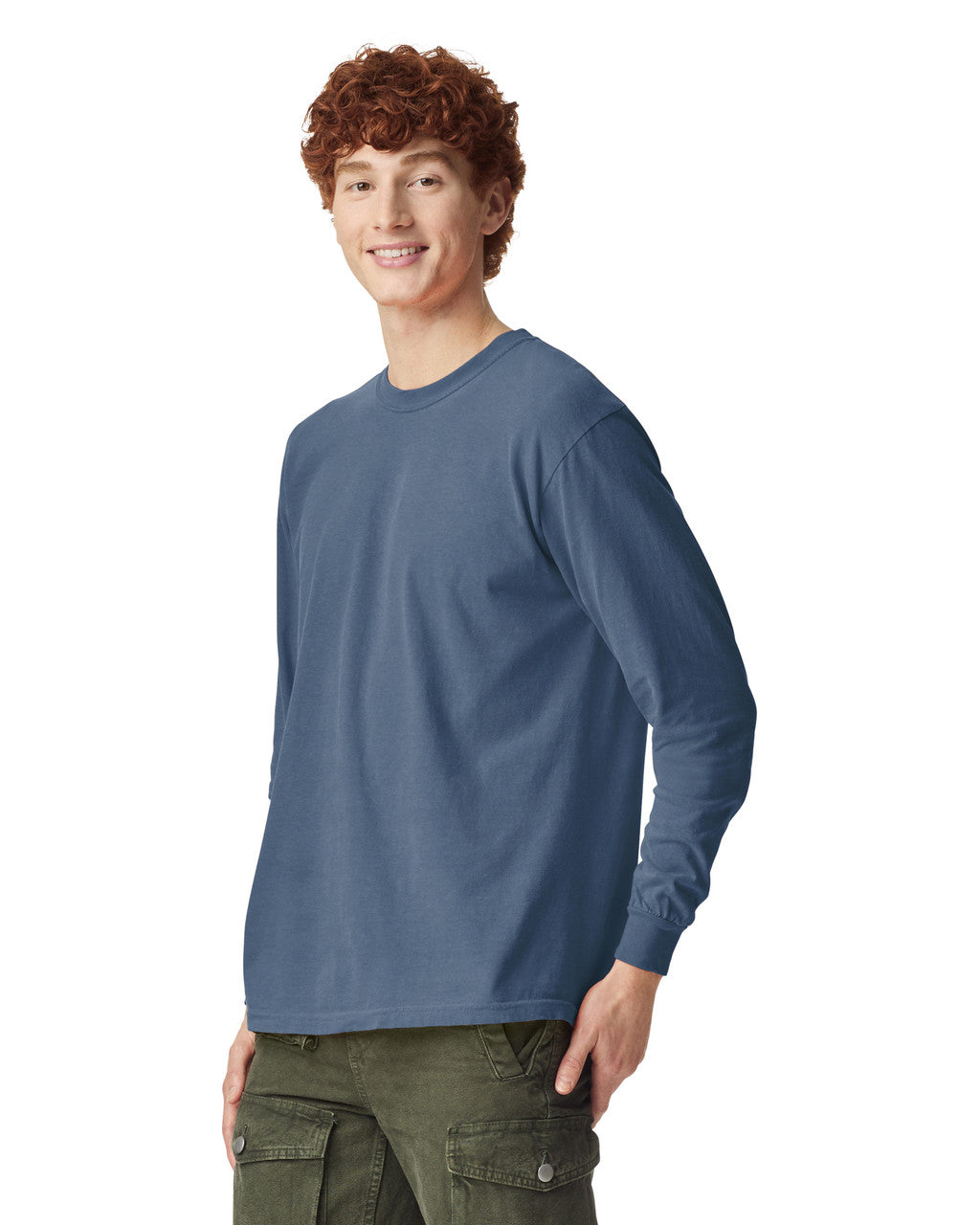 Comfort Colors 6014 Long Sleeve - Denim - model side