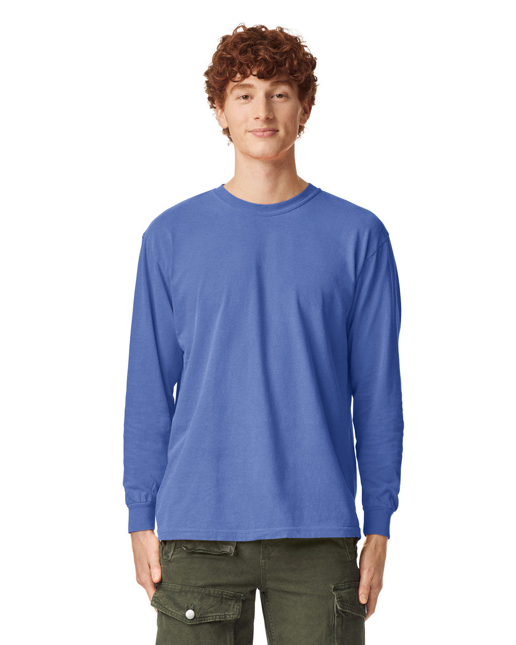 Comfort Colors 6014 Long Sleeve - Flo Blue - model front