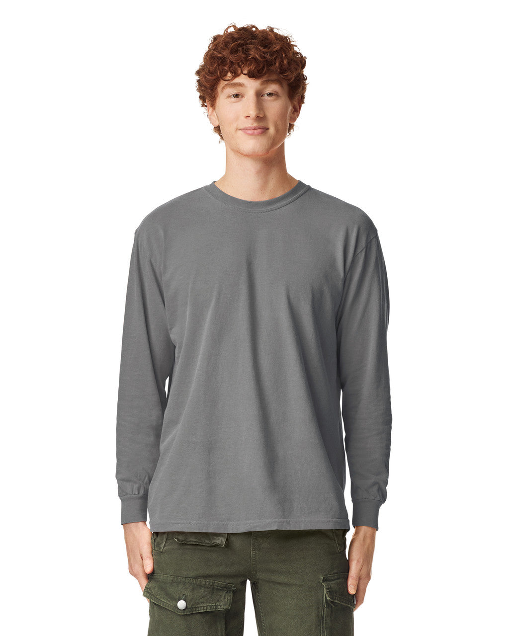 Comfort Colors 6014 Long Sleeve - Grey - model front