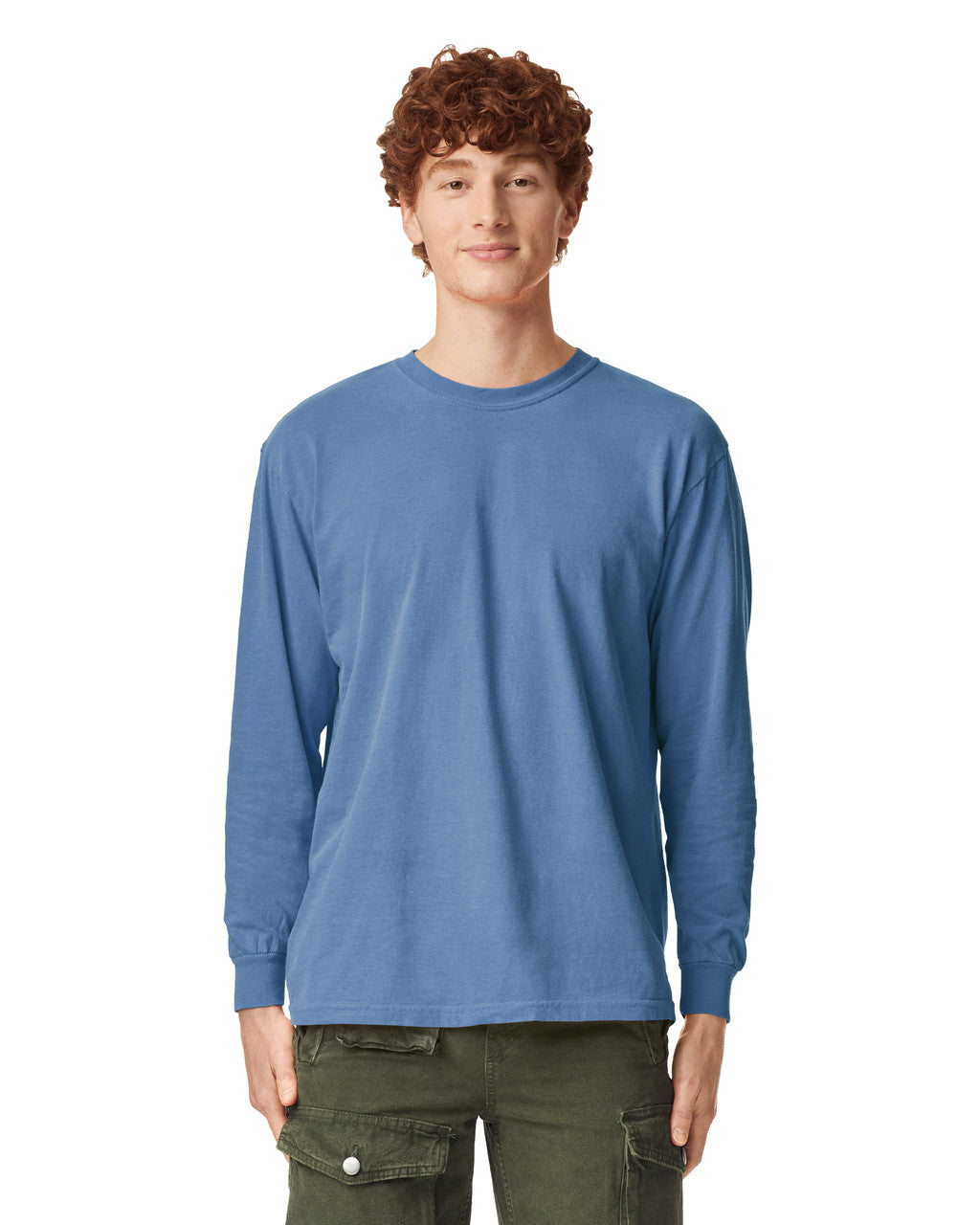 Comfort Colors 6014 Long Sleeve - Washed Denim - model front