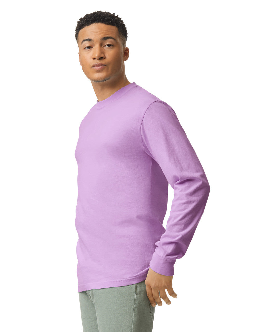 Comfort Colors 6014 Long Sleeve - Orchid - model side