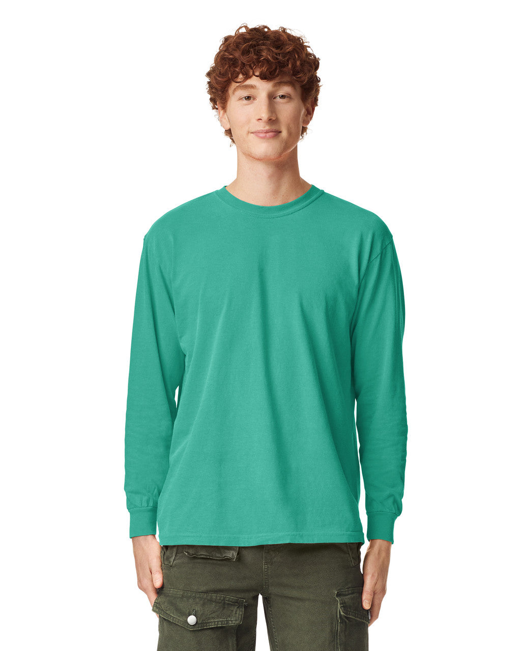 Comfort Colors 6014 Long Sleeve - Island Green - model front