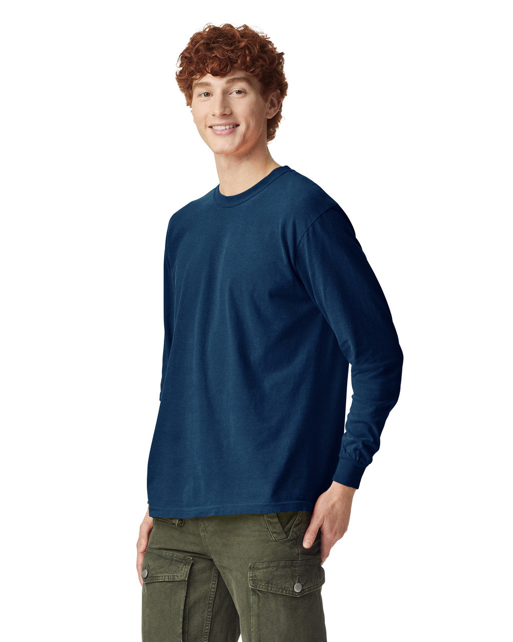 Comfort Colors 6014 Long Sleeve - Navy - model side