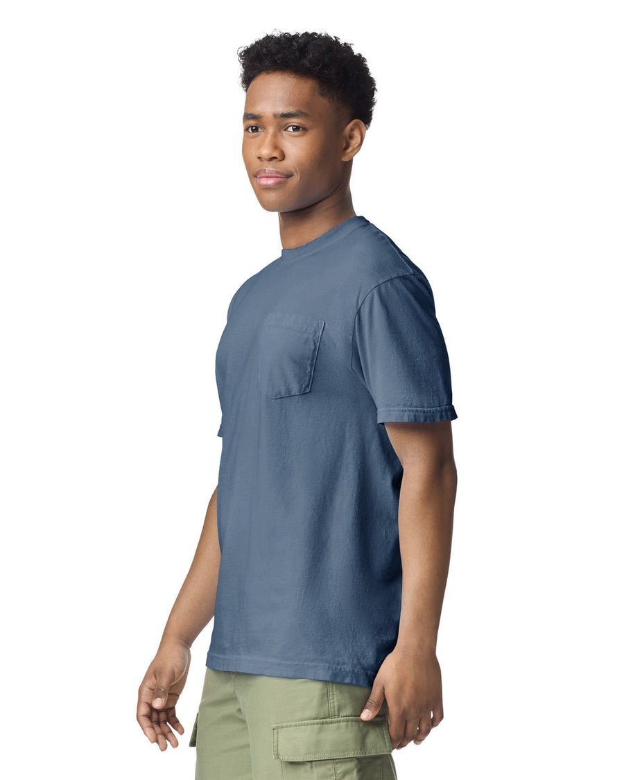 Comfort Colors 6030 Pocket Tee - Denim - model side