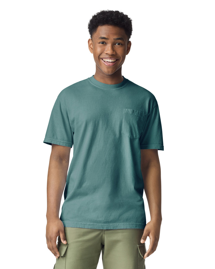 Comfort Colors 6030 Pocket Tee - Emerald - model front