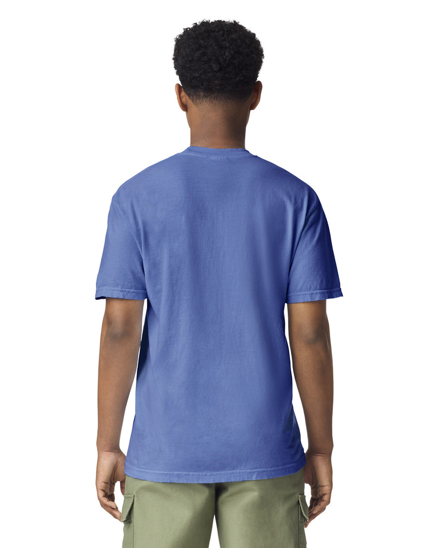 Comfort Colors 6030 Pocket Tee - Flo Blue - model back