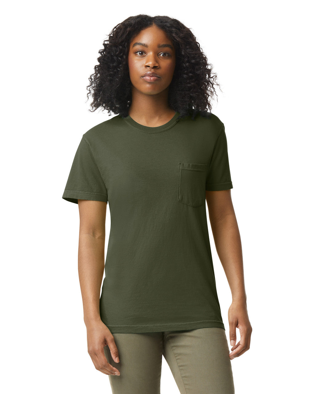 Comfort Colors 6030 Pocket Tee - Sage - model front