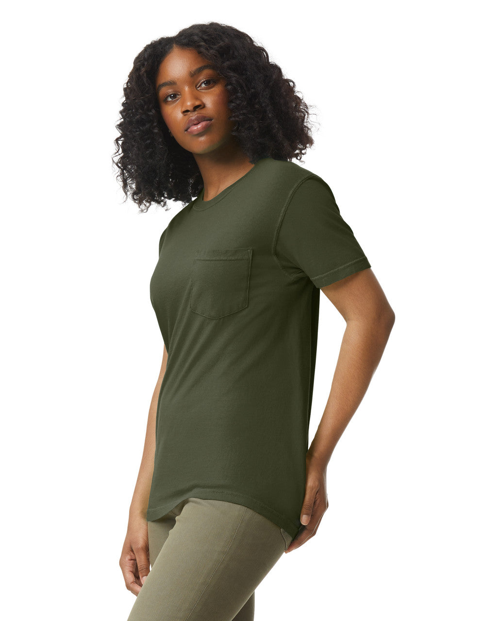 Comfort Colors 6030 Pocket Tee - Sage - model back